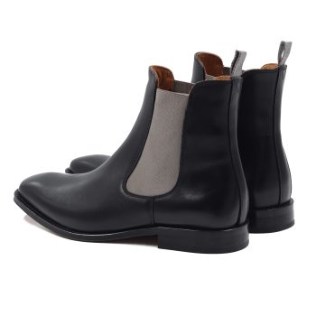 vue arriere chelsea boots cuir noir gris jules & jenn