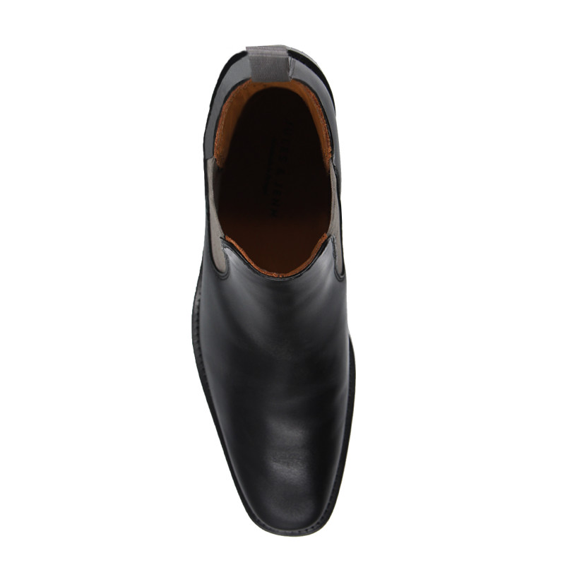 vue dessus chelsea boots cuir noir gris jules & jenn