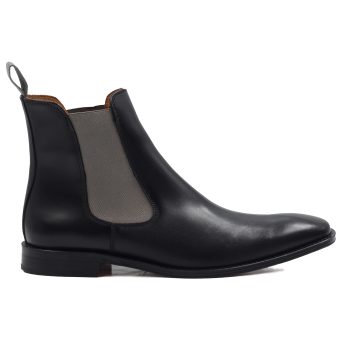 vue exterieur chelsea boots cuir noir gris jules & jenn