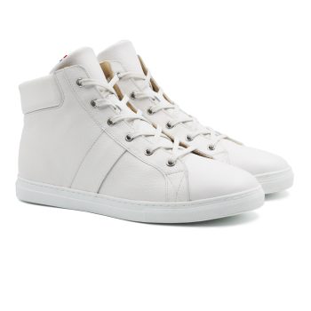 baskets montantes made in france cuir graine blanc jules & jenn