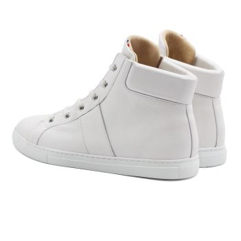 vue arriere baskets montantes made in france cuir graine blanc jules & jenn