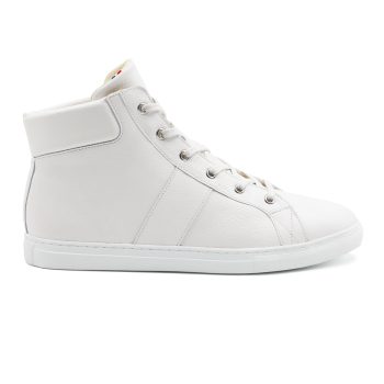 vue exterieur baskets montantes made in france cuir graine blanc jules & jenn