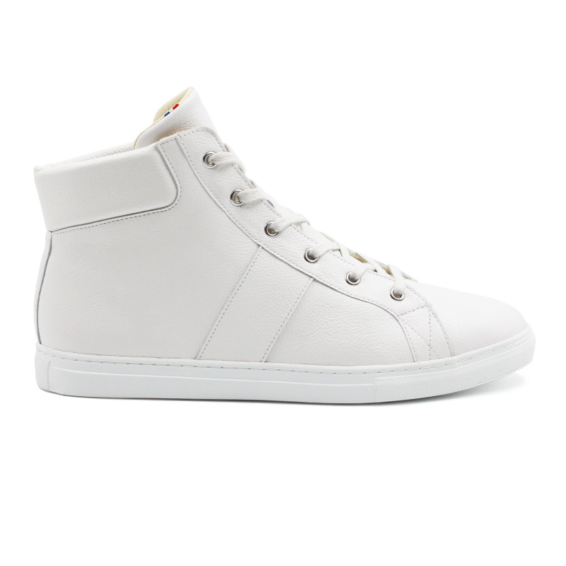 vue exterieur baskets montantes made in france cuir graine blanc jules & jenn
