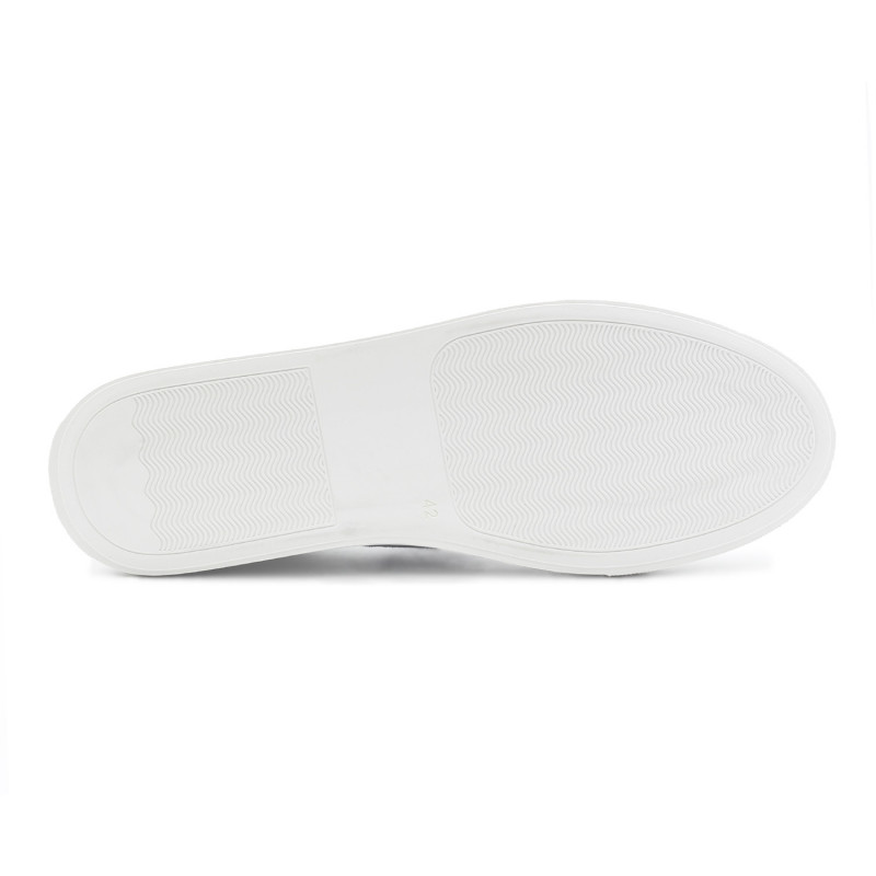 vue dessous baskets montantes made in france cuir graine blanc jules & jenn