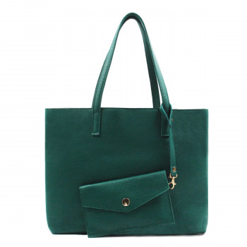 vue arriere sac cabas cuir souple graine vert jules & jenn