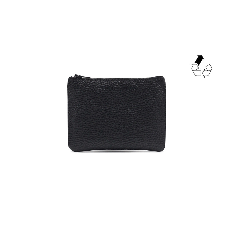 pochette cuir graine upcycle noir petit modele jules & jenn