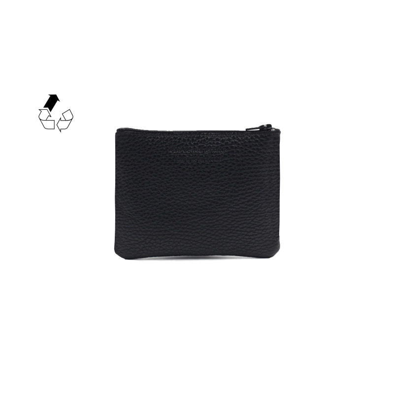 vue arriere pochette cuir graine upcycle noir petit modele jules & jenn