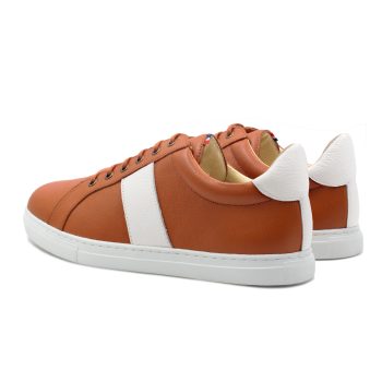 vue arriere basket MIF cuir graine cognac blanc jules & jenn