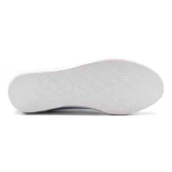 vue dessous baskets scratch cuir blanc & metallise rose jules & jenn