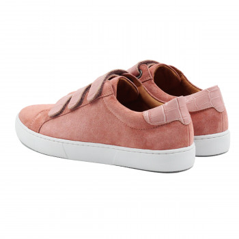 vue arriere baskets scratch cuir daim rose jules & jenn