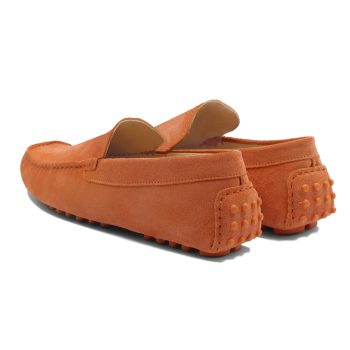 vue arriere mocassins cuir daim orange jules & jenn
