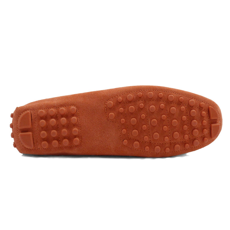 vue dessous mocassins cuir daim orange jules & jenn