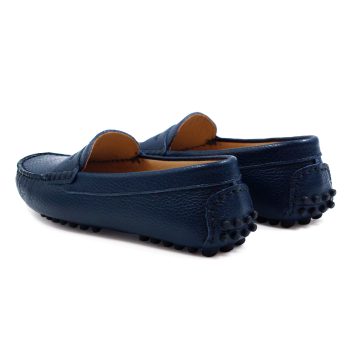 vue arriere mocassins femme cuir graine bleu jules & jenn