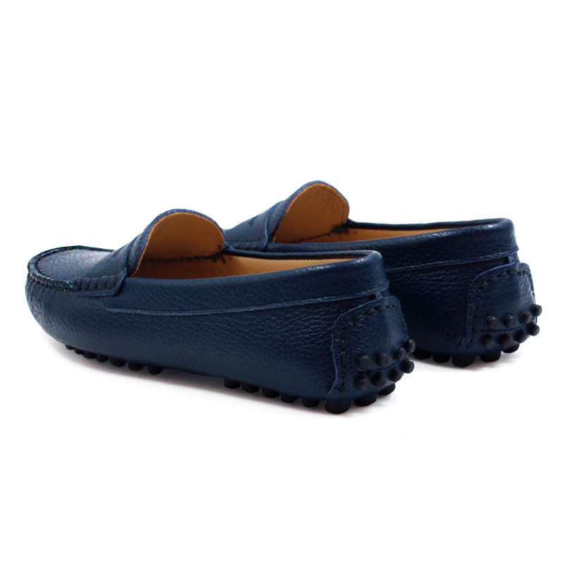 vue arriere mocassins femme cuir graine bleu jules & jenn
