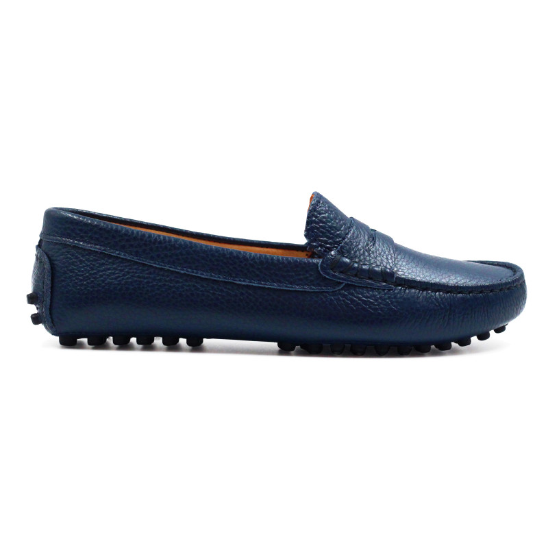 vue exterieur mocassins femme cuir graine bleu jules & jenn