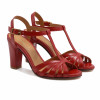 sandales talon brides cuir rouge jules & jenn