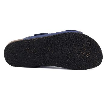vue dessous mules liege cloutees cuir daim bleu jules & jenn