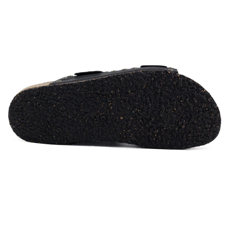 vue dessous mules liege cloutees cuir noir jules & jenn