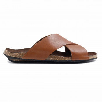 vue exterieur mules liege croisees cuir cognac jules & jenn