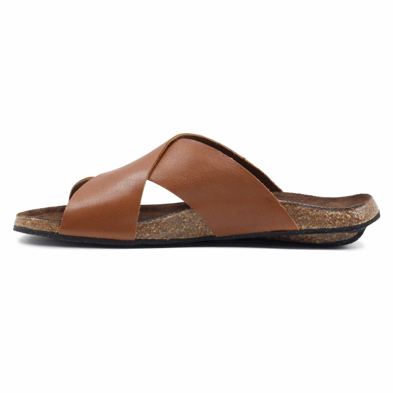vue interieur mules liege croisees cuir cognac jules & jenn