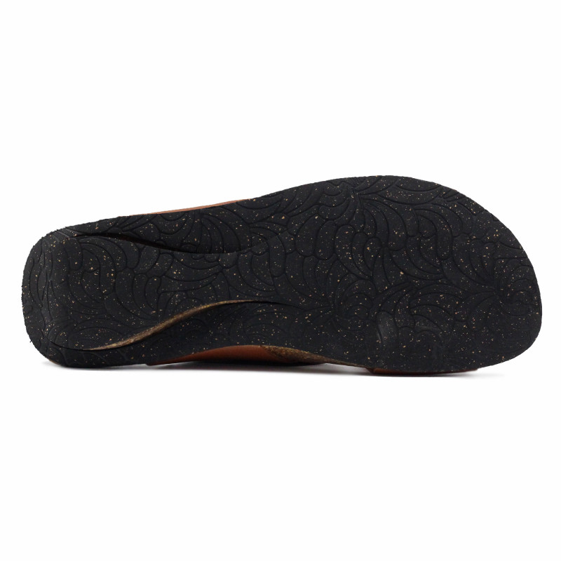 vue dessous mules liege croisees cuir cognac jules & jenn
