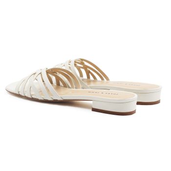 vue arriere mules plates multibrides cuir blanc jules & jenn
