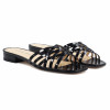 mules plates multibrides cuir noir jules & jenn
