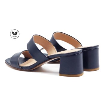 vue arriere mules talon bandeau fibre de pomme bleue jules & jenn