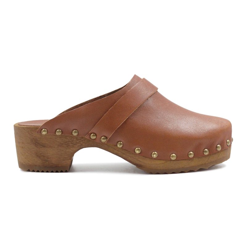 vue profil sabots bois cuir cognac jules jenn