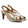 sandales talon vintage cuir metallise dore jules & jenn