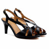 sandales talon vintage cuir noir jules & jenn