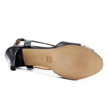 vue dessous sandales talon vintage cuir noir jules & jenn