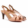 sandales talon vintage cuir rose jules & jenn