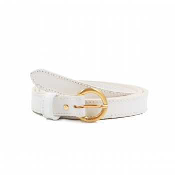 ceinture boucle d'or cuir blanc jules & jenn