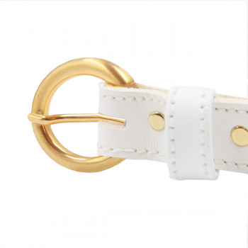 vue boucle ceinture boucle d'or cuir blanc jules & jenn