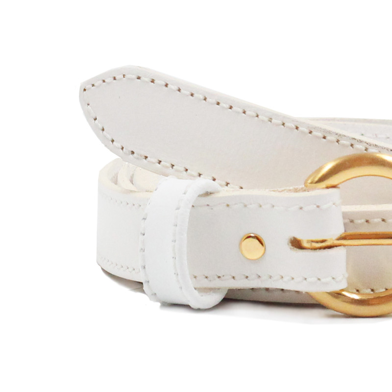 vue serree ceinture boucle d'or cuir blanc jules & jenn