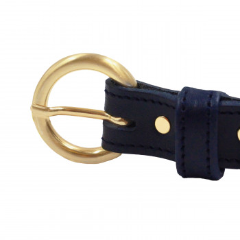 vue boucle ceinture boucle d'or cuir bleu jules & jenn