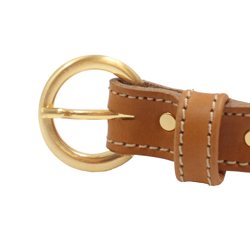 vue boucle ceinture boucle d'or cuir camel jules & jenn