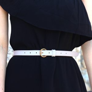 vue portee ceinture boucle d'or femme cuir blanc jules & jenn