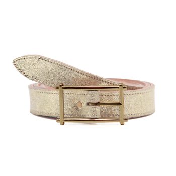 ceinture mademoiselle cuir metallise dore jules & jenn