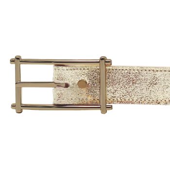 vue serree ceinture mademoiselle cuir metallise dore jules & jenn