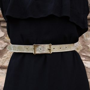 vue portee ceinture mademoiselle cuir metallise dore jules & jenn