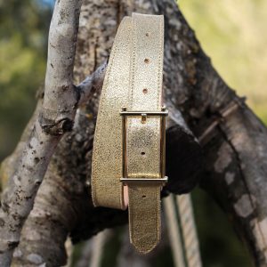 vue posee ceinture mademoiselle cuir metallise dore jules & jenn