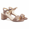sandales moyen talon cuir tresse metallise rose jules & jenn