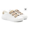baskets a scratch fibre de mais blanc & camel jules & jenn