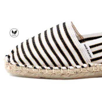 vue zoomee espadrilles toile coton noir dore jules & jenn