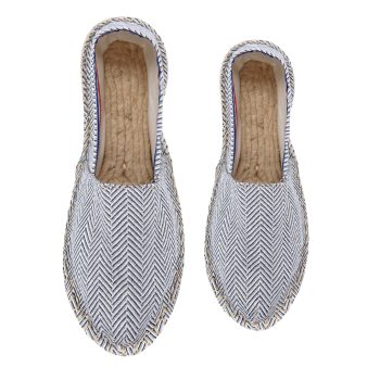 vue dessus espadrilles toile coton recycle blanc bleu jules & jenn