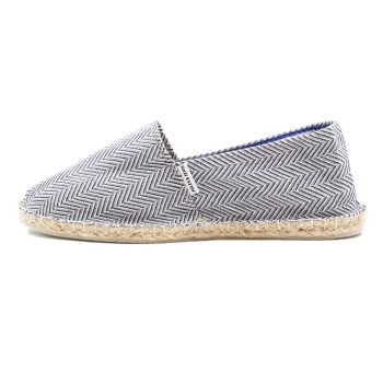 vue exterieur espadrilles toile coton recycle blanc bleu jules & jenn