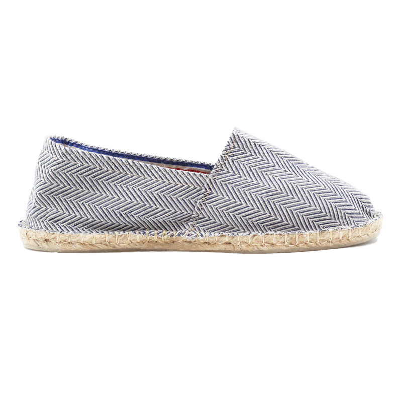 vue interieur espadrilles toile coton recycle blanc bleu jules & jenn