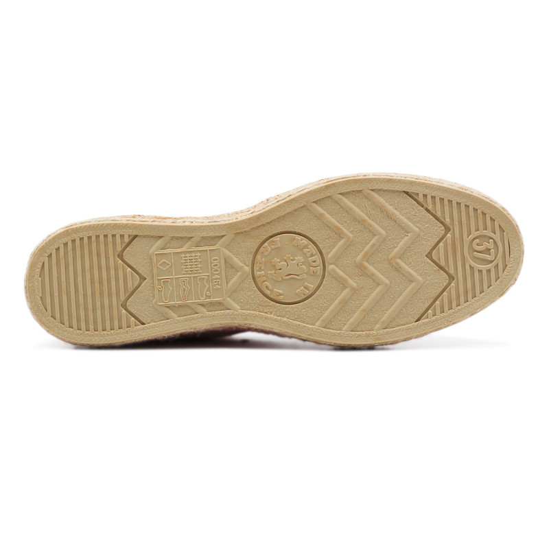 vue dessous espadrilles toile coton recycle blanc bleu jules & jenn